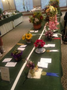 Flower show: display table